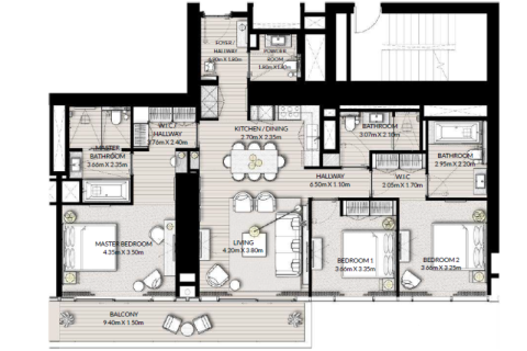 Купить квартиру в Дубай Марина, ОАЭ 1 спальня, № 690215 - фото 9