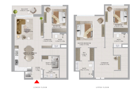Apartmen di Dubai Creek Harbour (The Lagoons), UAE 1 bilik tidur, 70 meter persegi № 690212 - foto 8