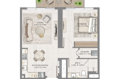 Apartament de vânzare în Dubai Harbour, Dubai, EAU 1 dormitor, 69 mp.  №690217 - poză 7