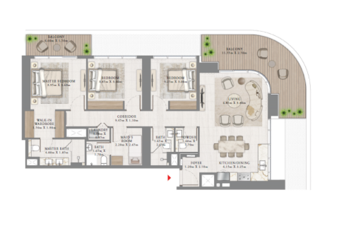 Apartament de vânzare în Dubai Harbour, Dubai, EAU 1 dormitor, 69 mp.  №690217 - poză 10