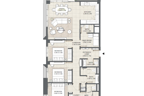 Apartment sa Dubai Creek Harbour (The Lagoons), UAE 1 silid-tulugan, 57 sq.m. № 690214 - larawan 7