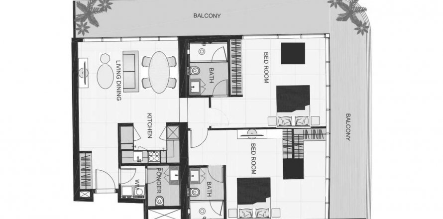 Dubai Sports City、Dubai、UAEにあるマンション 2ベッドルーム、139.23 m2 No564860