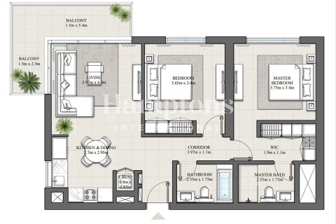Apartament w Dubai Hills Estate, Dubai, ZEA 2 sypialnie, 99.0346 mkw. nr 706262