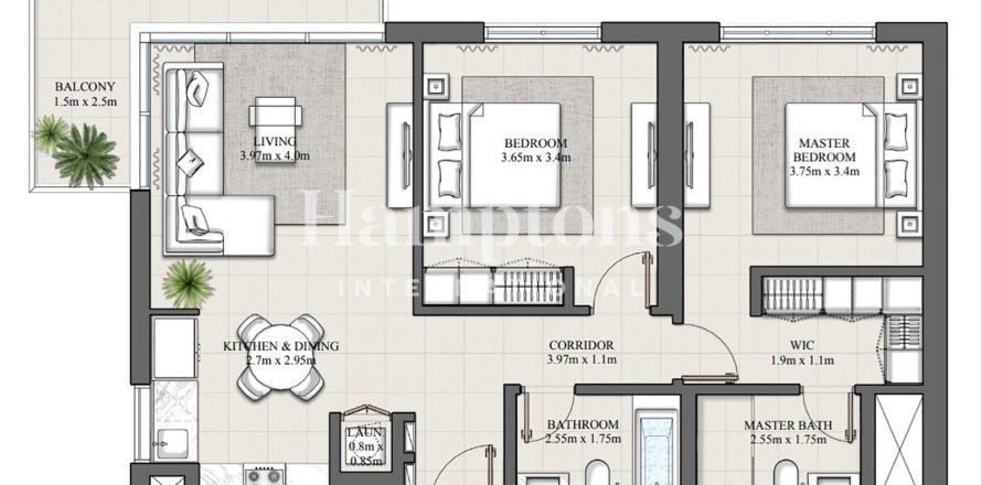 Dubai Hills Estate, Dubai, संयुक्त अरब अमीरात में अपार्टमेंट, 2 बेडरूम, 99.0346 वर्ग मीटर, संख्या 706262