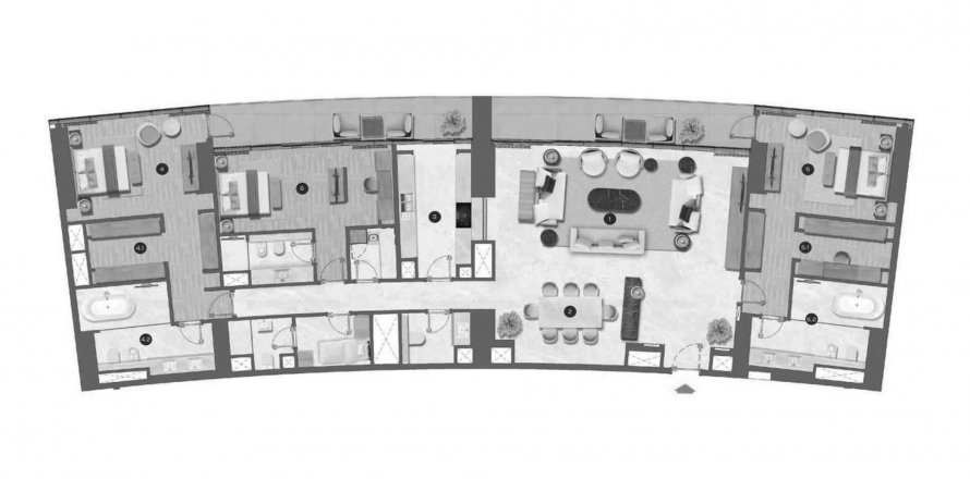 Apartment sa SeaHeaven sa Dubai Marina, UAE 3 silid-tulugan, 388.93 sq.m. № 391397