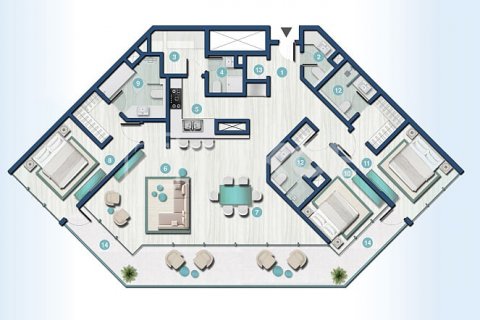 Ras Al Khaimah, UAE의 판매용 아파트 침실 2개, 122제곱미터 번호 571852 - 사진 18