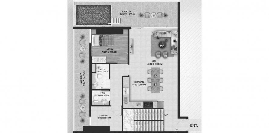 Apartment in Empire Lake Views in Wadi Al Safa 2, Dubai, UAE 3 bedrooms, 249.17 sq.m. № 567727