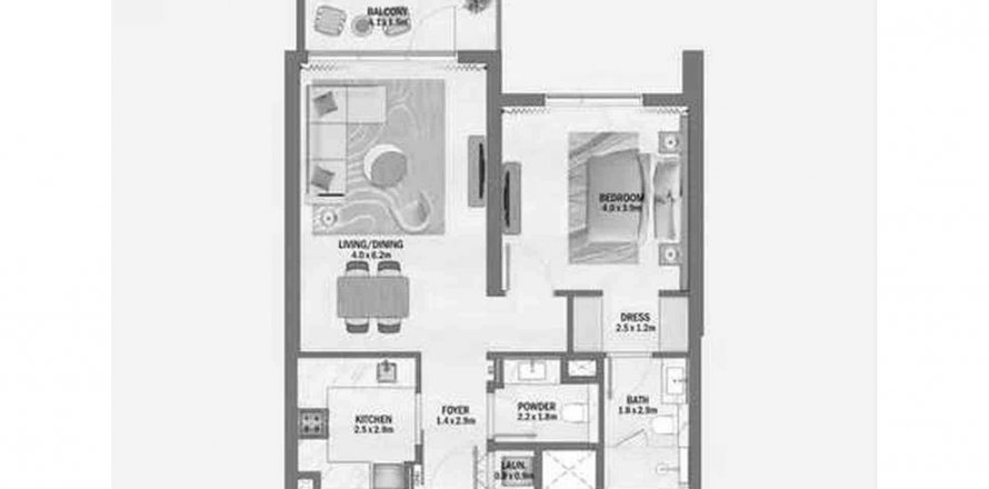 Apartment in Beachfront Gates in Dubai South (Dubai World Central), UAE 1 bedroom, 77.3 sq.m. № 565031