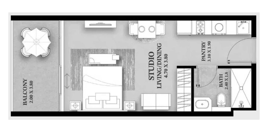 International City, Dubai, BAE’de daire 1 oda, 40.23 m&sup2; No 705361