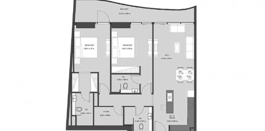 Byt v Lucky Oasis Residence v Jumeirah Village Circle, Dubai, SAE 2 ložnice, 115.2 m² Č.: 457322