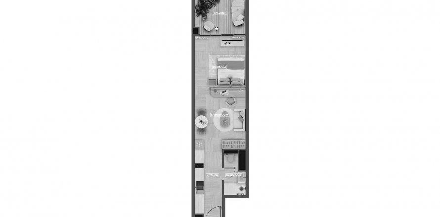 Dzīvoklis SkyHills Astra Al Barsha, Dubaijā, AAE 2 istabas, 89.6 m2 Nr. 574718