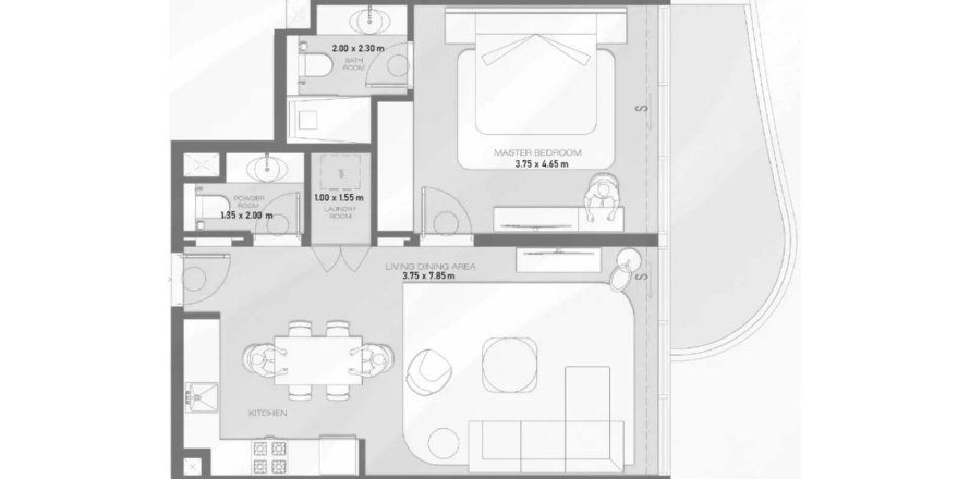 Apartment in Wave in Dubai, UAE 1 bedroom, 90 sq.m. № 695550