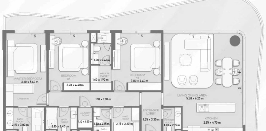 Byt v Wave v Dubai, SAE 3 ložnice, 190 m² Č.: 695552