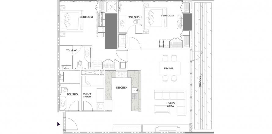 Apartment in MBL Signature in Jumeirah Lake Towers, Dubai, UAE 2 bedrooms, 145.21 sq.m. № 564721