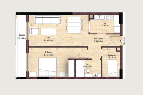Jumeirah Village Circle, Dubai, संयुक्त अरब अमीरात में अपार्टमेंट, 1 कमरा, संख्या 732735 - फ़ोटो 4