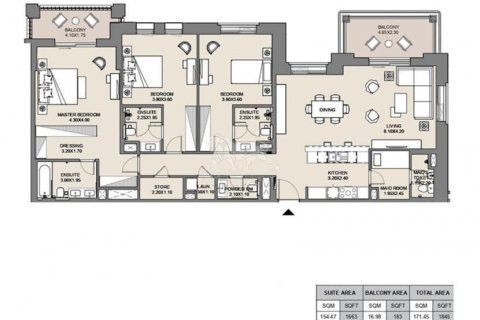 Byt v Umm Suqeim, Dubai, SAE 3 ložnice, 171.4 m² Č.: 574778 - fotografie 14