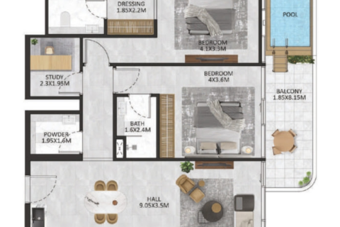 Apartamento para venda em Jumeirah Village Circle, Dubai, EAU 1 quarto, 39 m2 № 732729 - foto 6