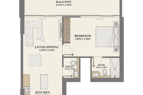 Dzīvoklis Al Furjan, Dubaijā, AAE 1 istaba, 76 m2 Nr. 732728 - attēls 6