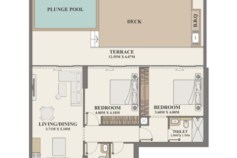 Dzīvoklis Al Furjan, Dubaijā, AAE 1 istaba, 76 m2 Nr. 732728 - attēls 10