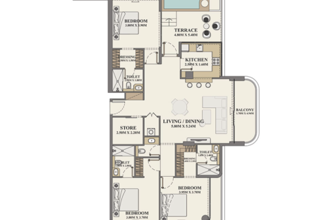 Dzīvoklis Al Furjan, Dubaijā, AAE 1 istaba, 76 m2 Nr. 732728 - attēls 9