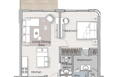 Apartemen di Arjan, Dubai, UEA 1 ruangan, 35 m2 nomor 732730 - foto 6