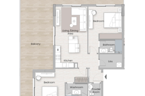 Apartemen di Arjan, Dubai, UEA 1 ruangan, 35 m2 nomor 732730 - foto 7