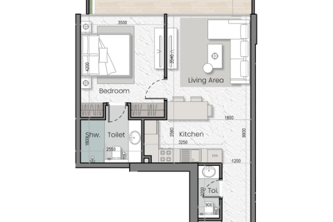Jumeirah Village Circle, Dubai, संयुक्त अरब अमीरात में अपार्टमेंट, 1 कमरा, 38 वर्ग मीटर, संख्या 732734 - फ़ोटो 5