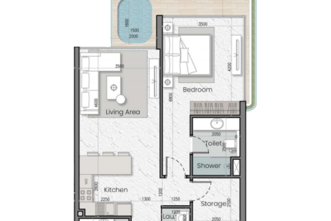 Jumeirah Village Circle, Dubai, संयुक्त अरब अमीरात में अपार्टमेंट, 1 कमरा, 38 वर्ग मीटर, संख्या 732734 - फ़ोटो 8