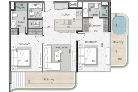 Jumeirah Village Circle, Dubai, संयुक्त अरब अमीरात में अपार्टमेंट, 1 कमरा, 38 वर्ग मीटर, संख्या 732734 - फ़ोटो 6