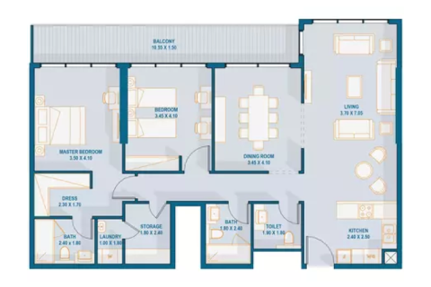 Apartment on the Yas Island, Abu Dhabi, UAE 1 room, 42 sq.m. № 732803 - photo 8
