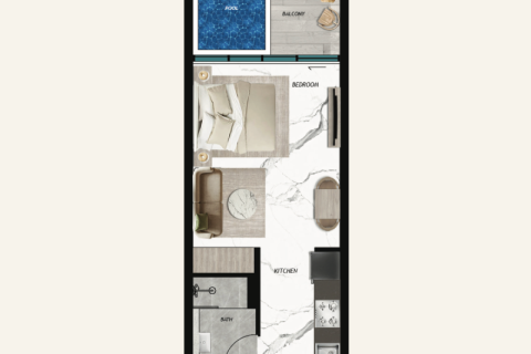 Lakás itt: Majan, Dubai, EAE, 1 szoba, 37 m², azonosító: 732797 - fénykép 6