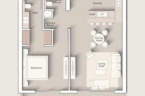 Dzīvoklis Al Jaddaf, Dubaijā, AAE 1 istaba, 42 m2 Nr. 732798 - attēls 7