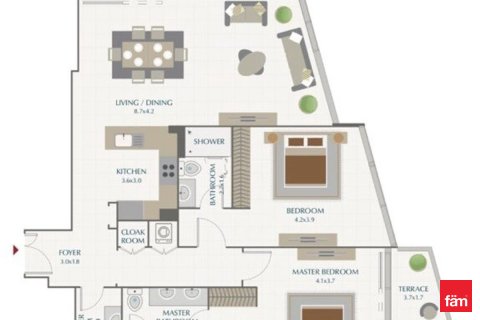 Apartment sa Al Kifaf, Dubai, UAE 2 silid-tulugan, 151.8 sq.m. № 645823 - larawan 15