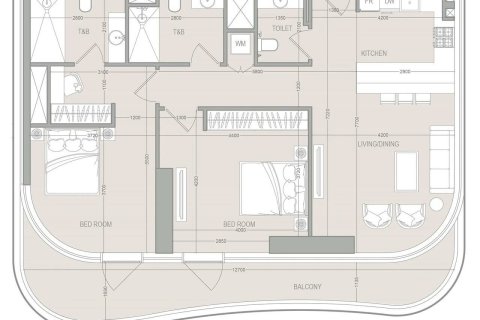 Byt v Al Reem Island, Abu Dhabi, SAE 2 ložnice, 115 m² Č.: 691643 - fotografie 24