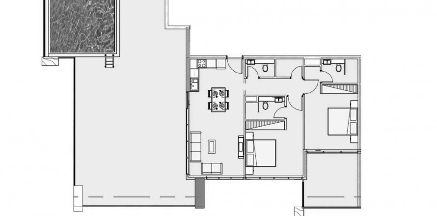 Floor plan «2BR», 2 bedrooms, in SAMANA Manhattan 2