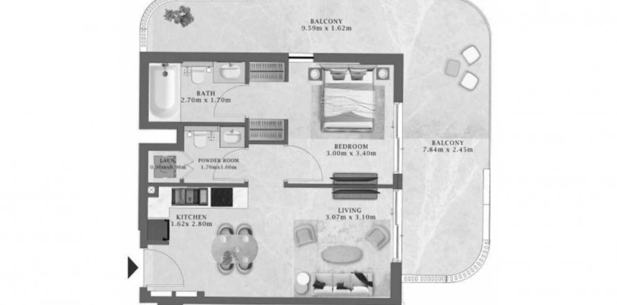 Byt v Arthouse Residences v Al Marjan Island, Ras Al Khaimah, SAE 1 ložnice, 79.06 m² Č.: 613709