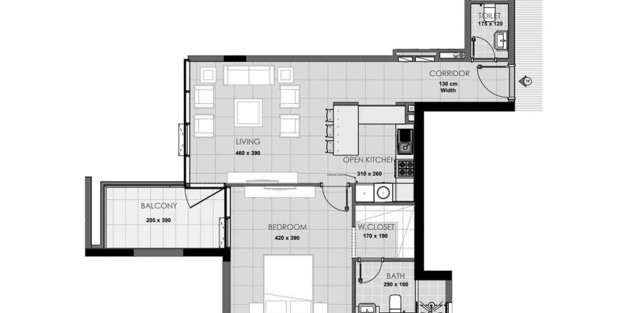 Byt v Palatium Residences v Jumeirah Village Circle, Dubai, SAE 1 ložnice, 74.32 m² Č.: 518356