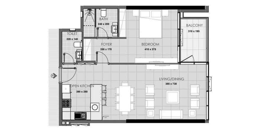 Byt v Palatium Residences v Jumeirah Village Circle, Dubai, SAE 1 ložnice, 78.5 m² Č.: 518351