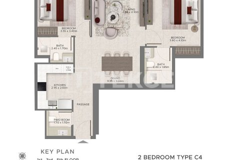 Apartemen di Dubai, UEA 2 kamar tidur, 101 m2 nomor 717866 - foto 8