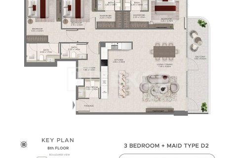 Apartment til salg i Dubai, UAE 3 soveværelser, 170 kvm № 717867 - foto 9