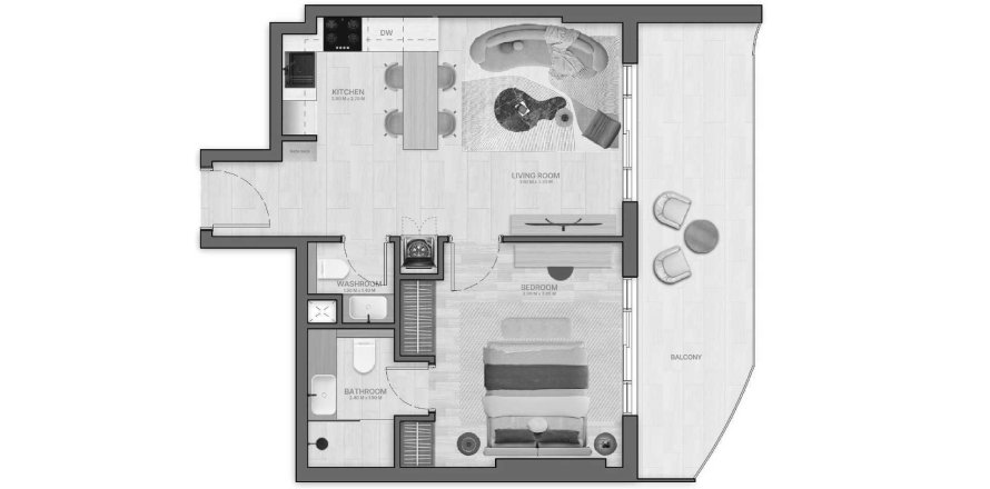 Lägenhet i Jumeirah Village Circle, Dubai, UAE 1 sovrum, 63.31 kvm Nr. 647113