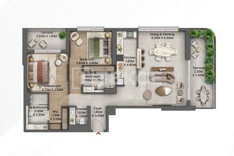 Penthouse di Dubai, UEA 4 kamar tidur, 166 m2 nomor 678554 - foto 20