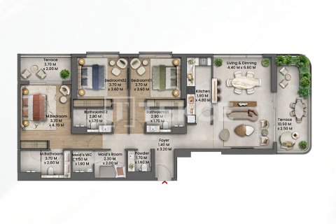 Penthouse di Dubai, UEA 4 kamar tidur, 166 m2 nomor 678554 - foto 21