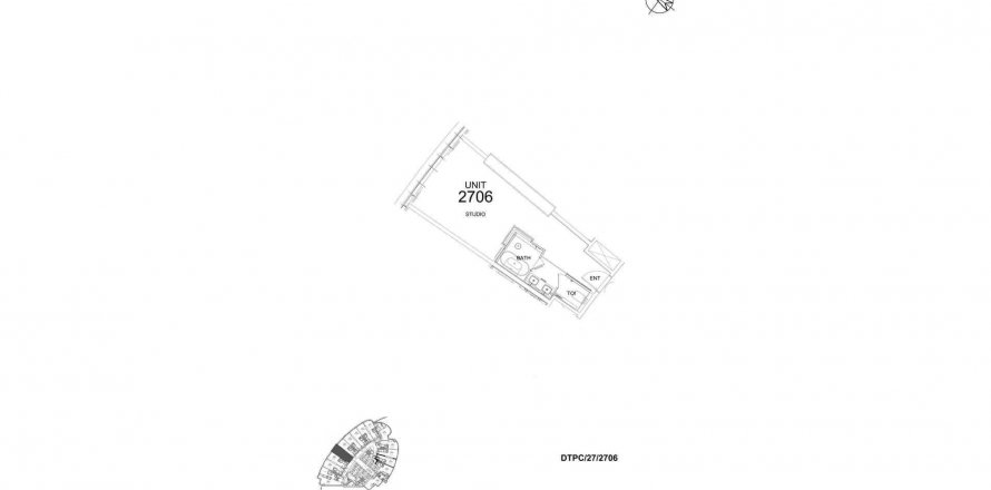 阿联酋 Dubai Business Bay 公寓 44.25 平方米 , 编号 282409