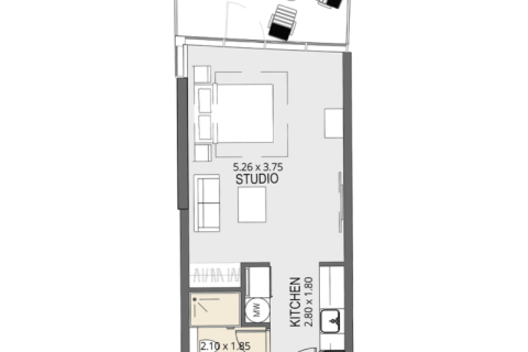 Apartmen di Al Jaddaf, Dubai, UAE 1 bilik, 41 meter persegi № 732720 - foto 6