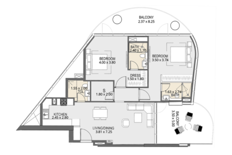 Apartmen di Al Jaddaf, Dubai, UAE 1 bilik, 41 meter persegi № 732720 - foto 8