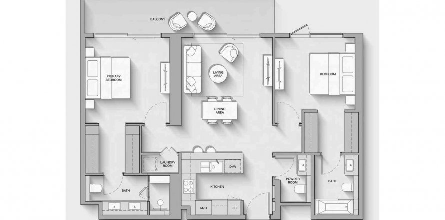Apartment in The Hillgate in Dubai Silicon Oasis, UAE 2 bedrooms, 111.16 sq.m. № 564702