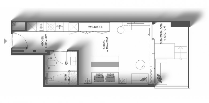 Apartment in REEF 998 Residences in Dubai Land, UAE 1 bedroom, 44 sq.m. № 621268