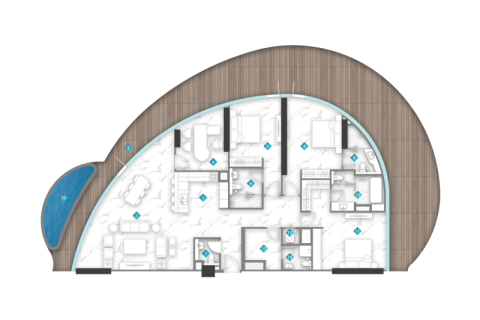 Leilighet til salgs i Al Marjan Island, Ras Al Khaimah, Emiratene 1 soverom, 47 kvm Nr. 689968 - Foto 11