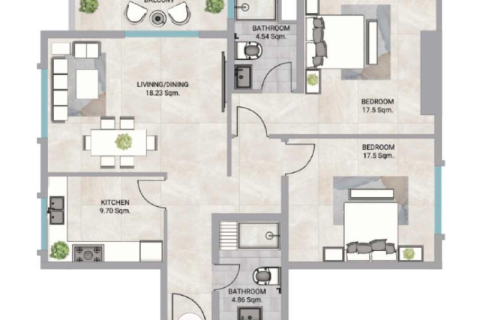 דירה למכירה ב Ajman, איחוד האמירויות  1 חדר שינה, 102 מ"ר, מספר 689969 - תמונה 3